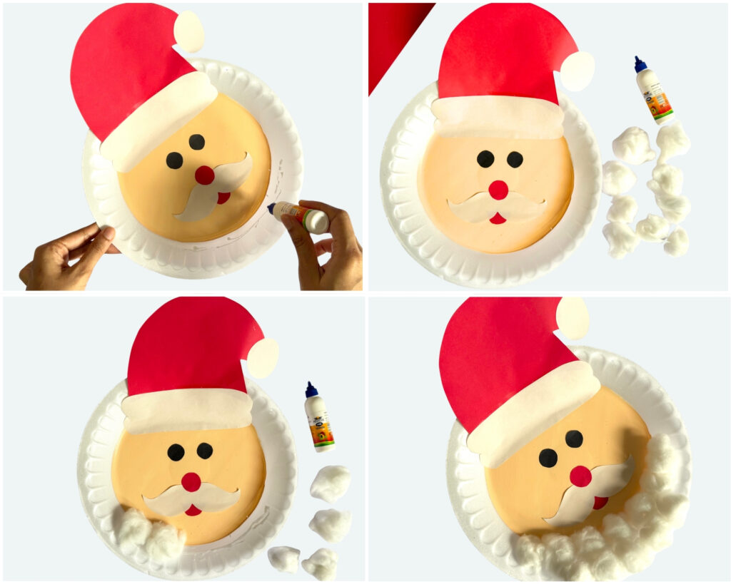 paper plate santa claus crafts for kids with free template
