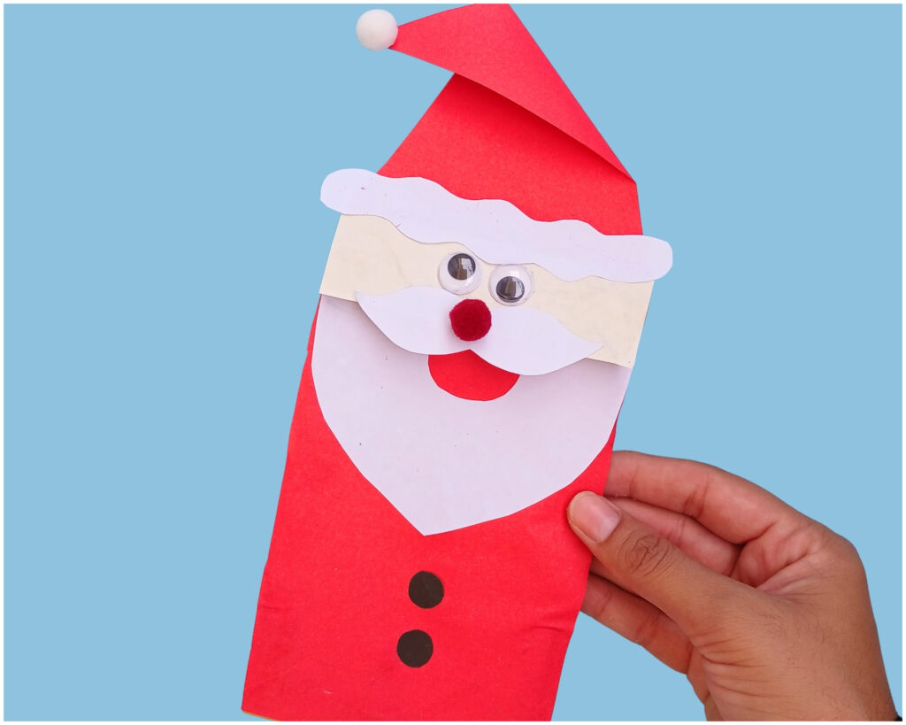 Paper bag santa claus craft for kids