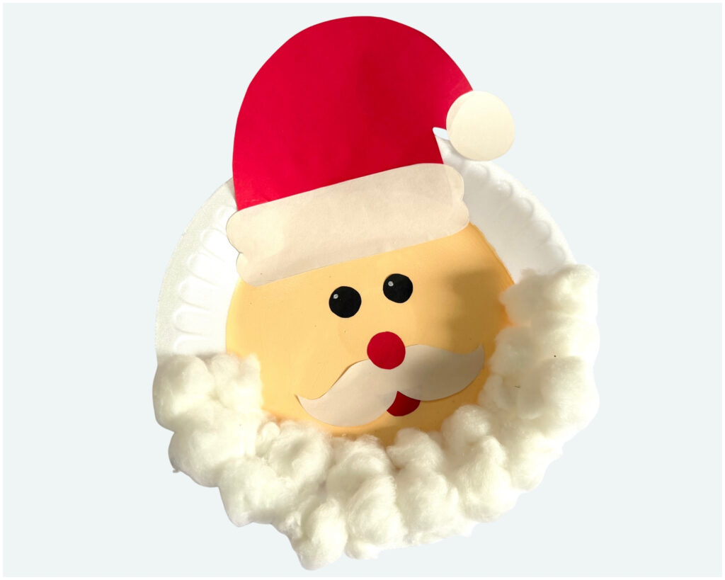 paper plate santa claus crafts for kids with free template