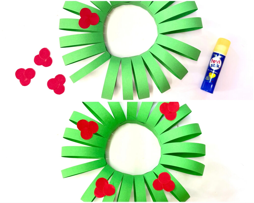 Paper Christmas Wreath Craft for kids
