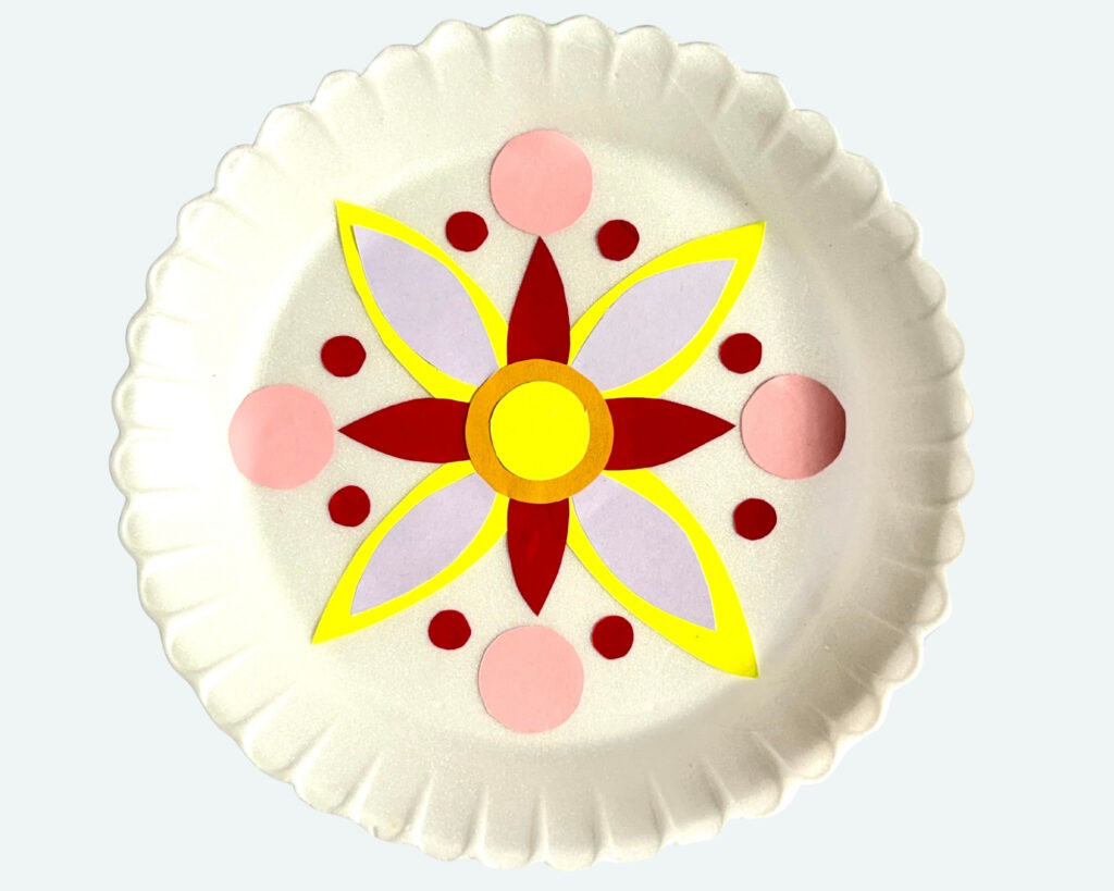 Paper Plate Rangoli Craft for Kids