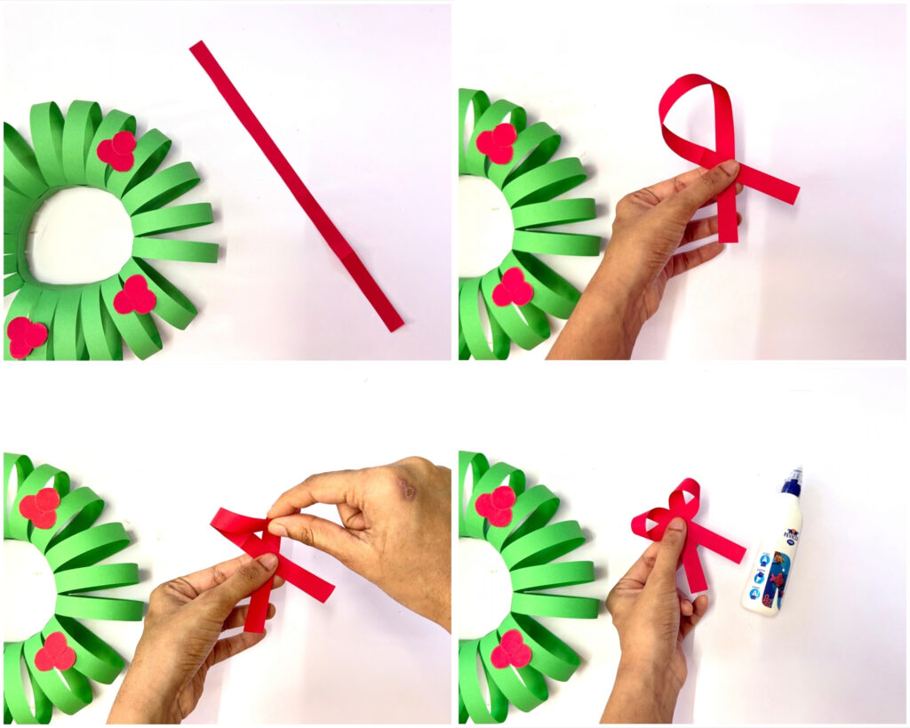Paper Christmas Wreath Craft for kids