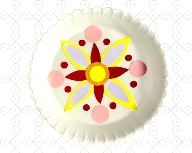Paper Plate Rangoli Craft for Kids