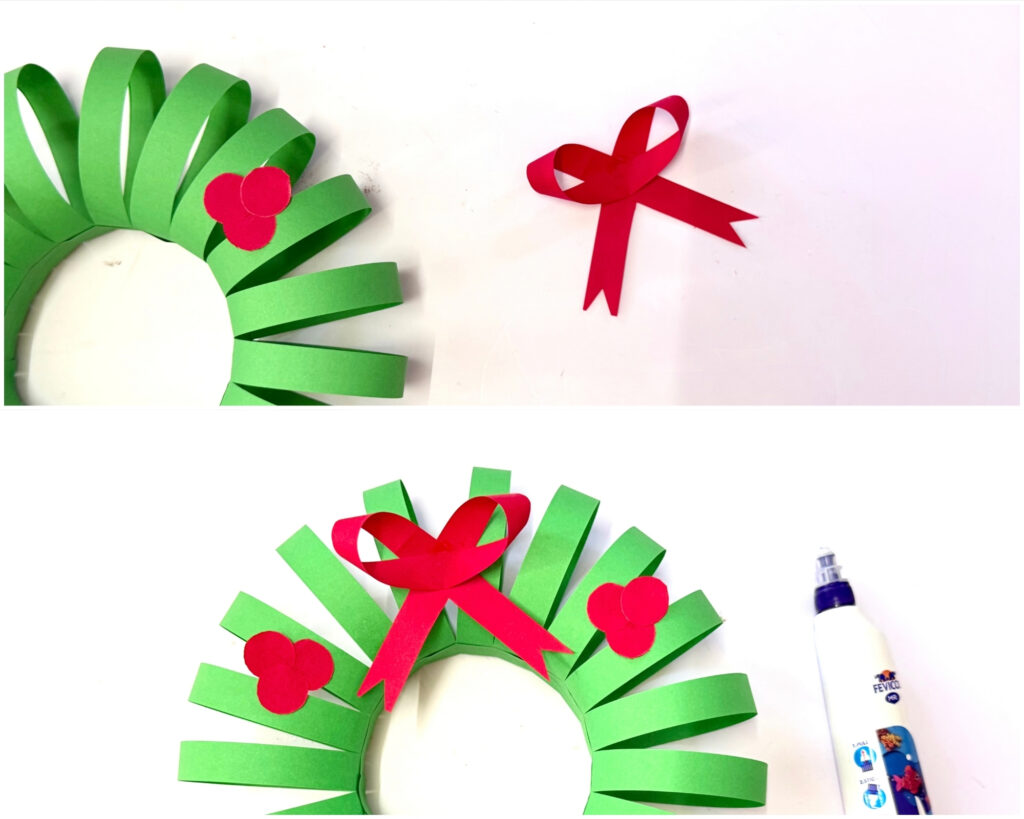 Paper Christmas Wreath Craft for kids