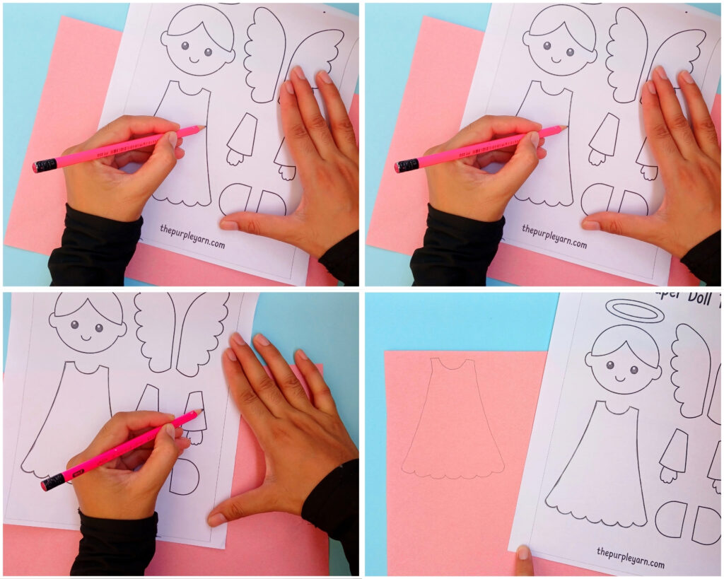 Printable paper angel craft for kids