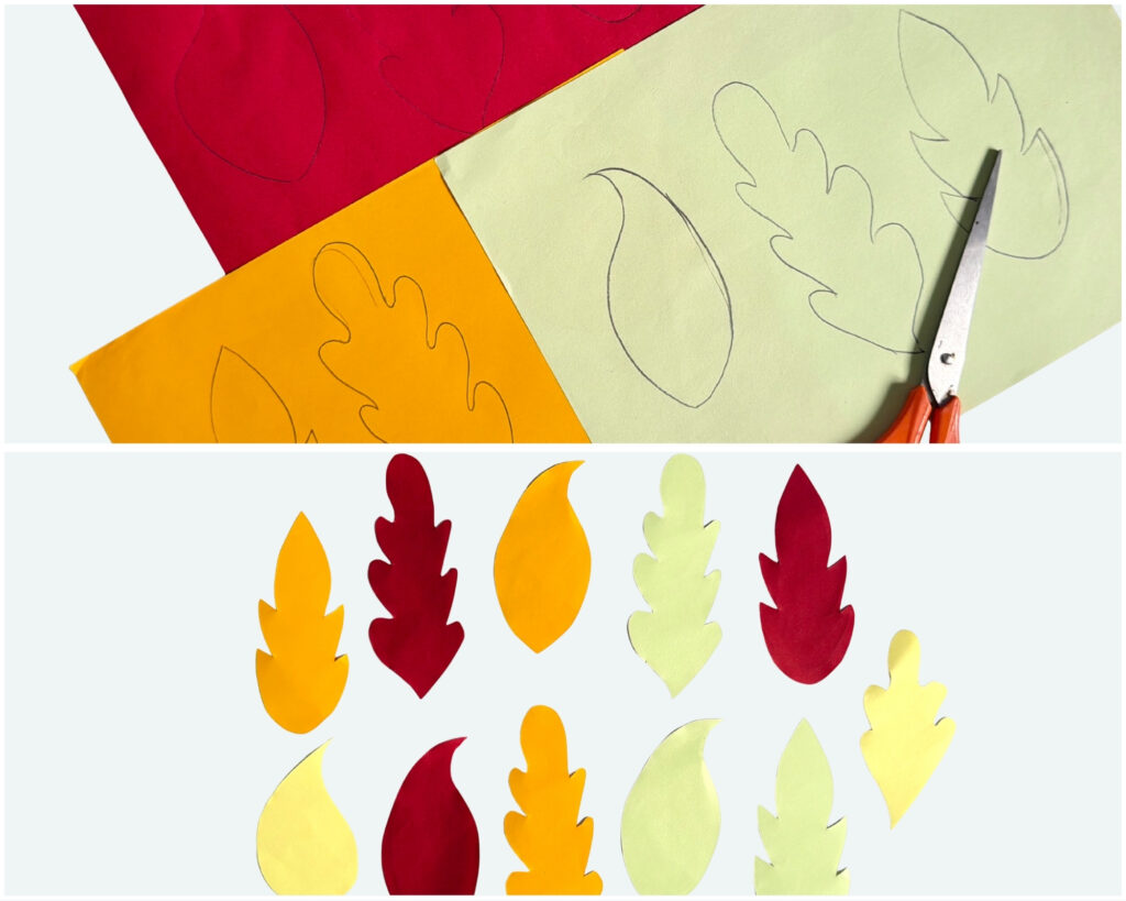 Fall leaf gratitude wreath craft - thanksgiving activity