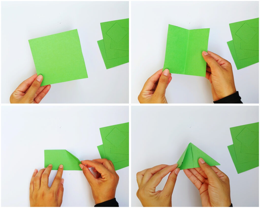 3D Christmas tree card craft for kids