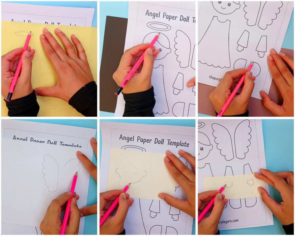 Printable paper angel craft for kids
