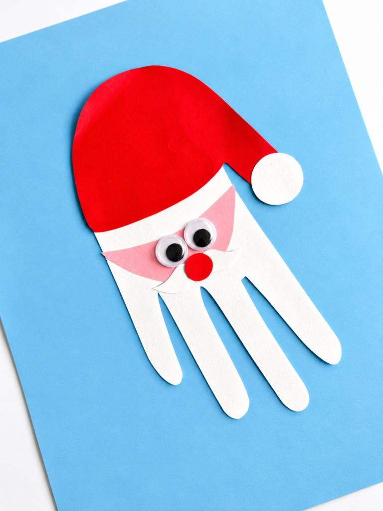 handprint santa craft for kids