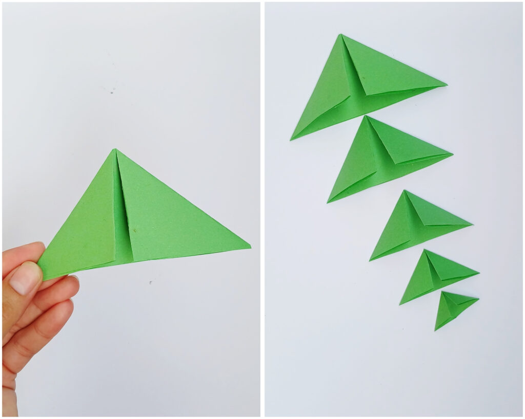 3D Christmas tree card craft for kids