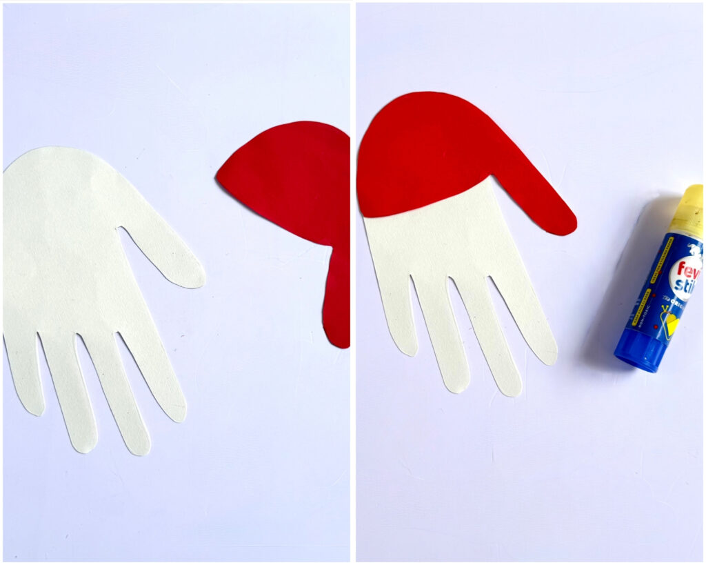 handprint santa craft for kids