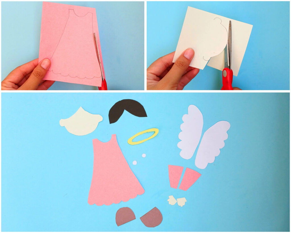 Printable paper angel craft for kids