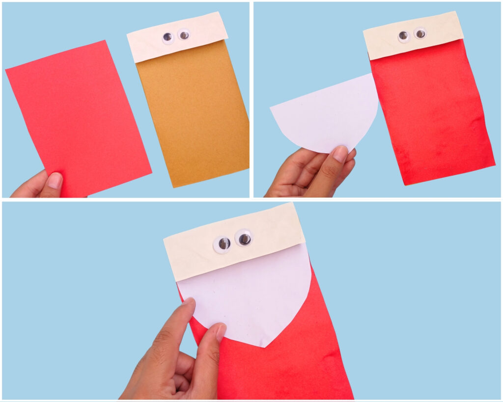Paper bag santa claus craft for kids