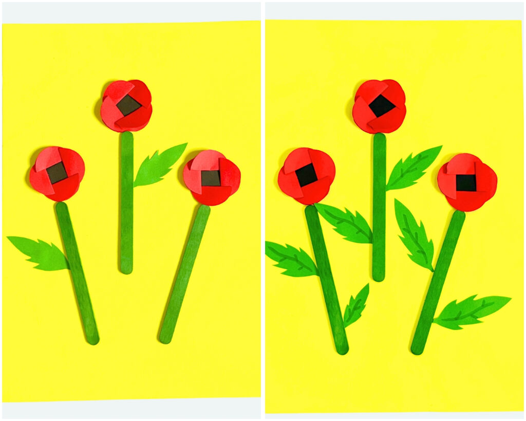 Popsicle stick poppy flower craft for kids