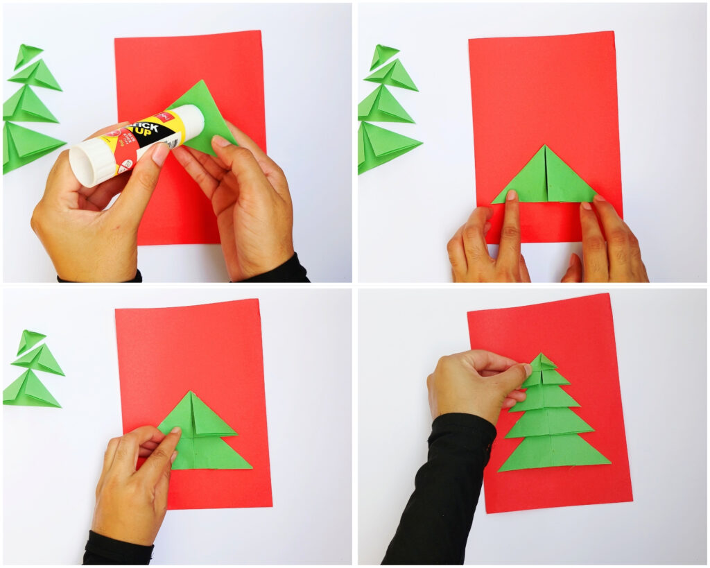 3D Christmas tree card craft for kids