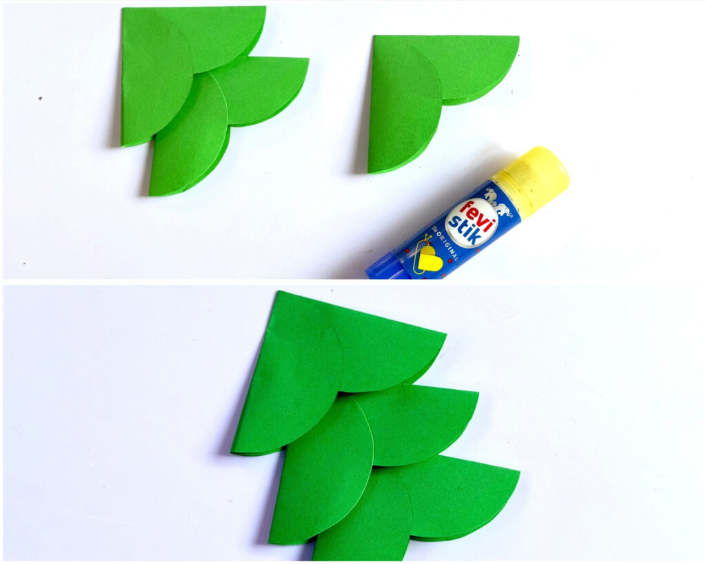 easy paper and popsicle stick christmas tree craft for kids