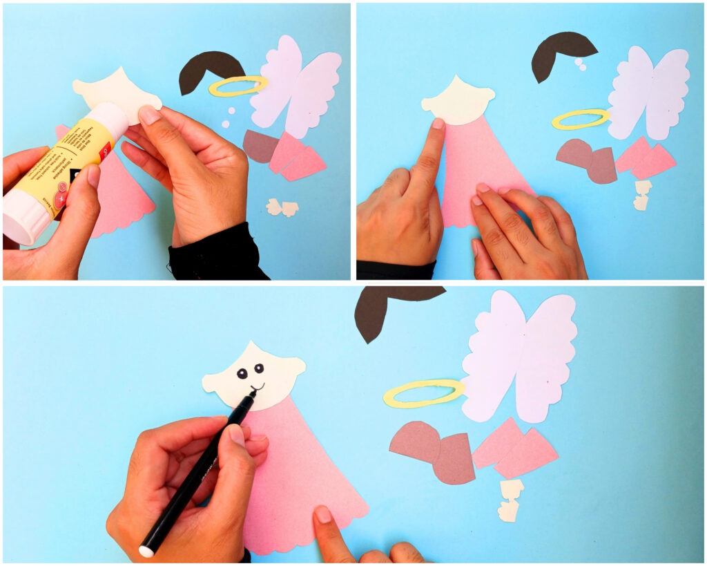 Printable paper angel craft for kids