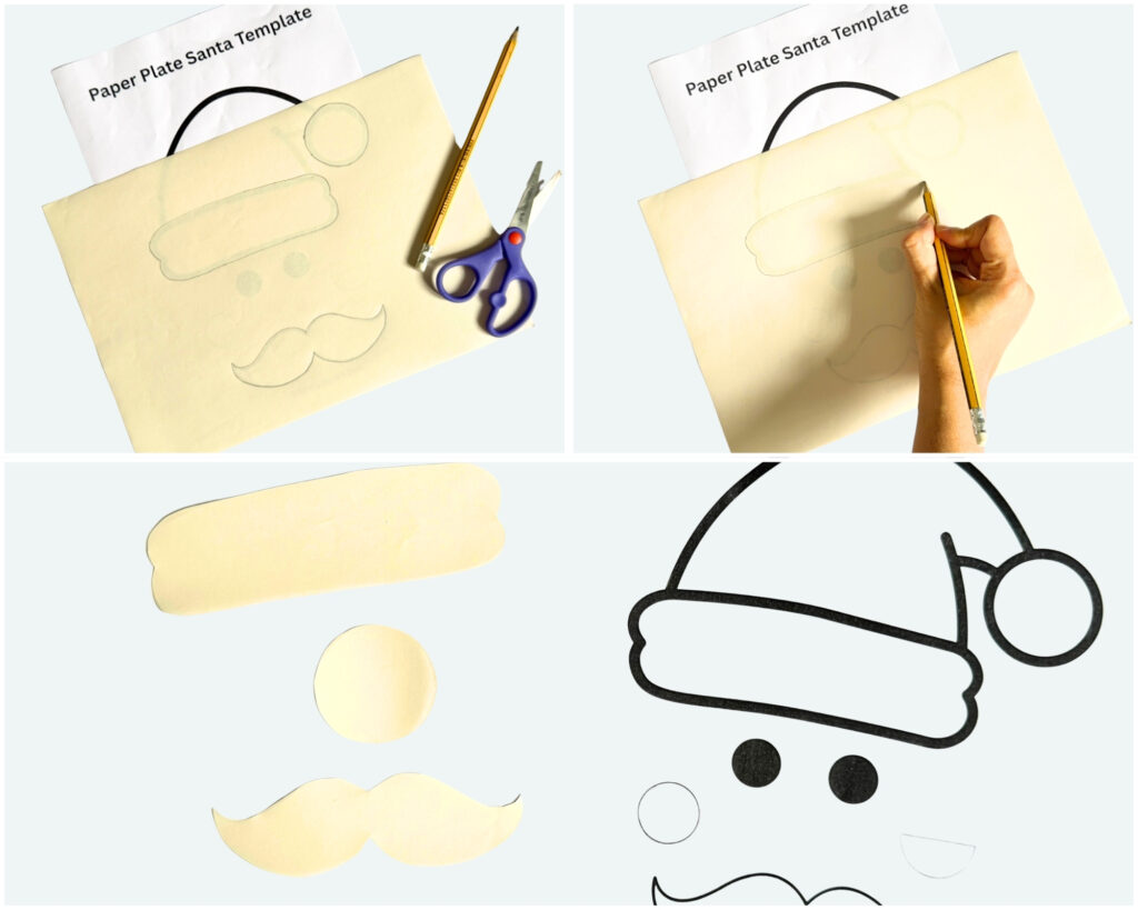 paper plate santa claus crafts for kids with free template