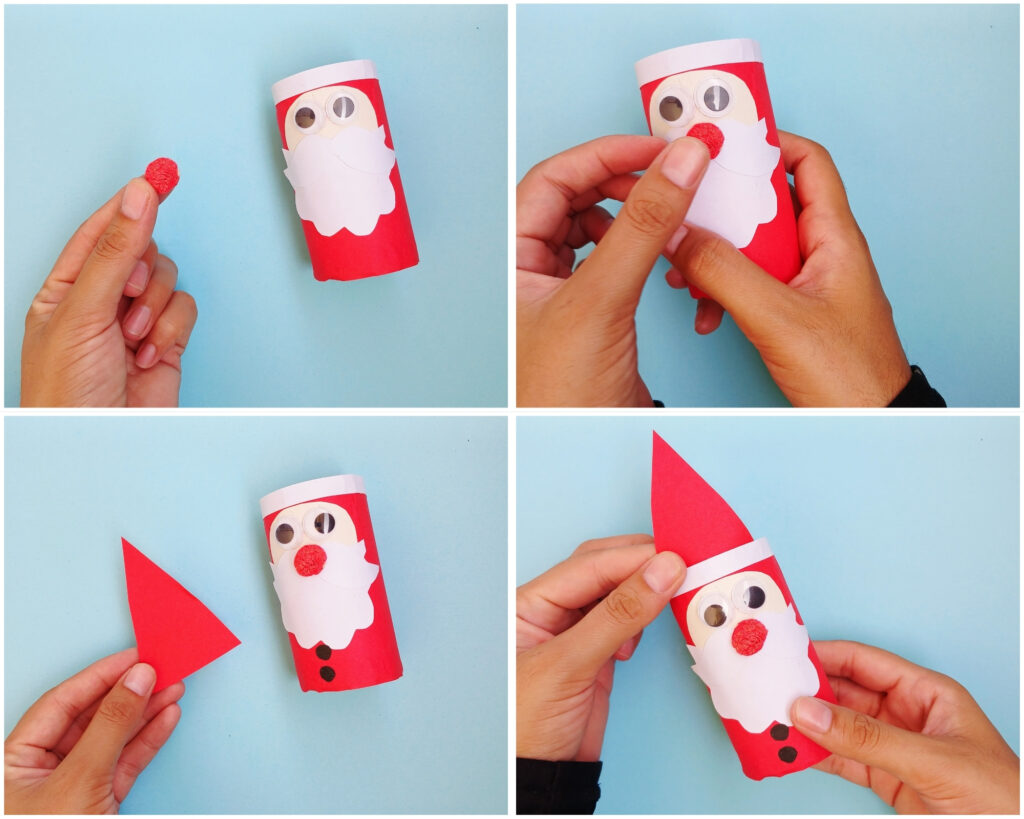 toilet paper roll santa craft for kids