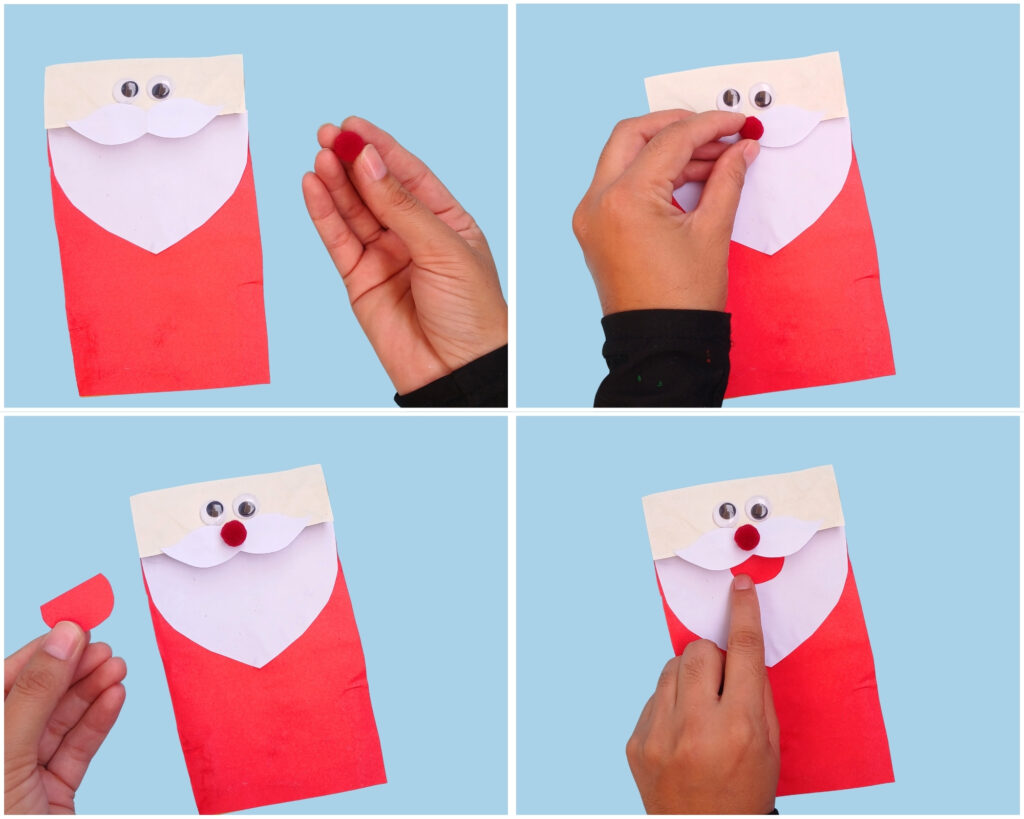 Paper bag santa claus craft for kids