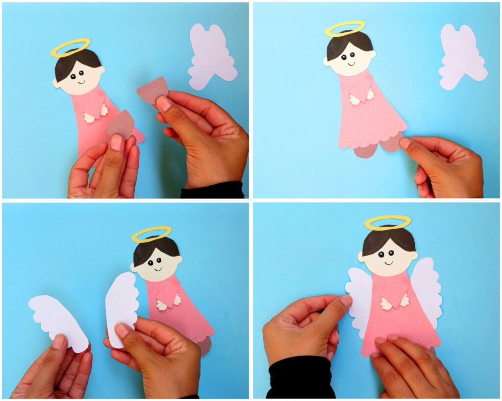 Printable paper angel craft for kids