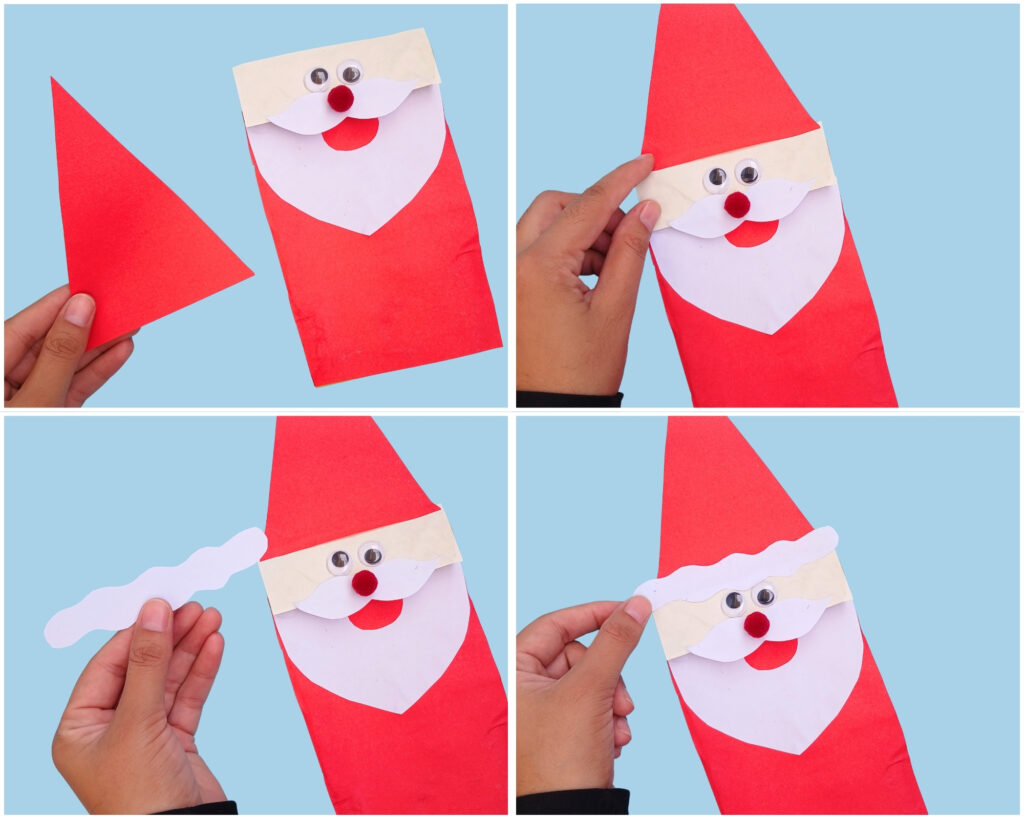Paper bag santa claus craft for kids