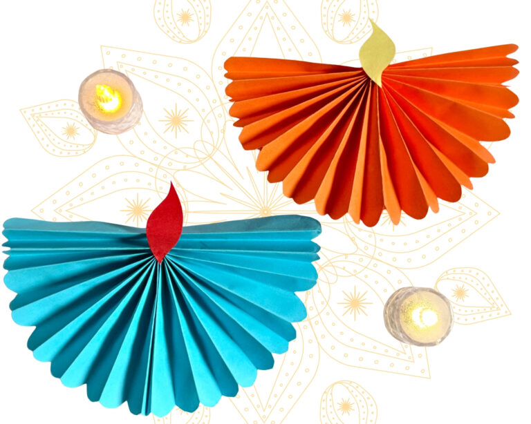 Diwali Paper Diya Craft for Kids