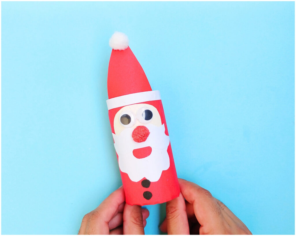 toilet paper roll santa craft for kids