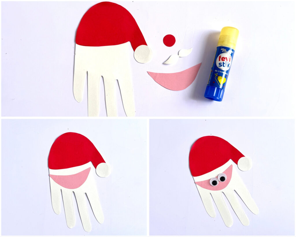 handprint santa craft for kids
