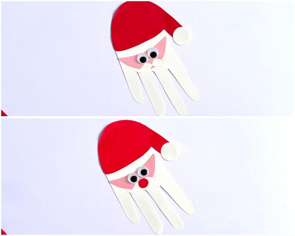 handprint santa craft for kids