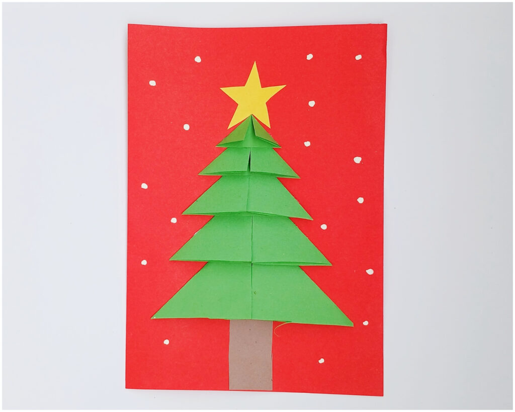 3D Christmas tree card craft for kids