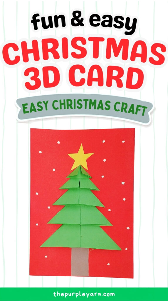 3D Christmas tree card craft for kids