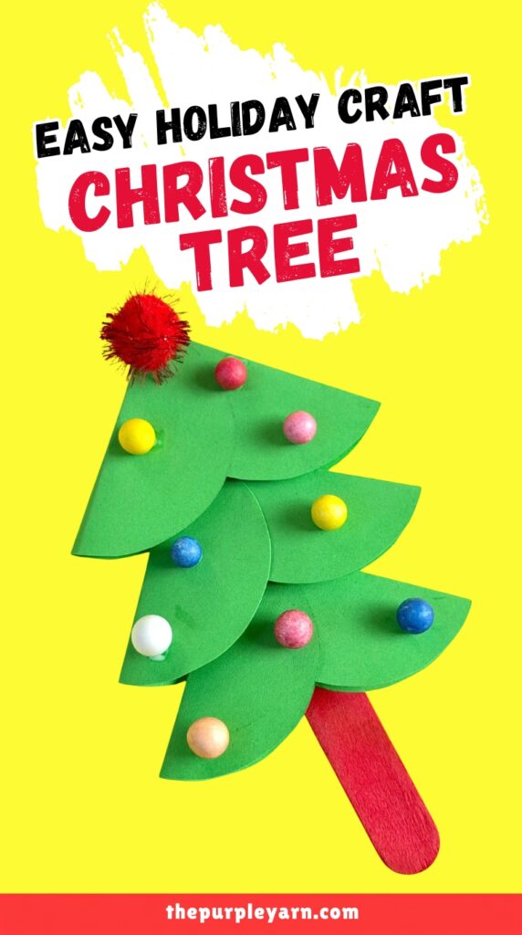 easy paper and popsicle stick christmas tree craft for kids
