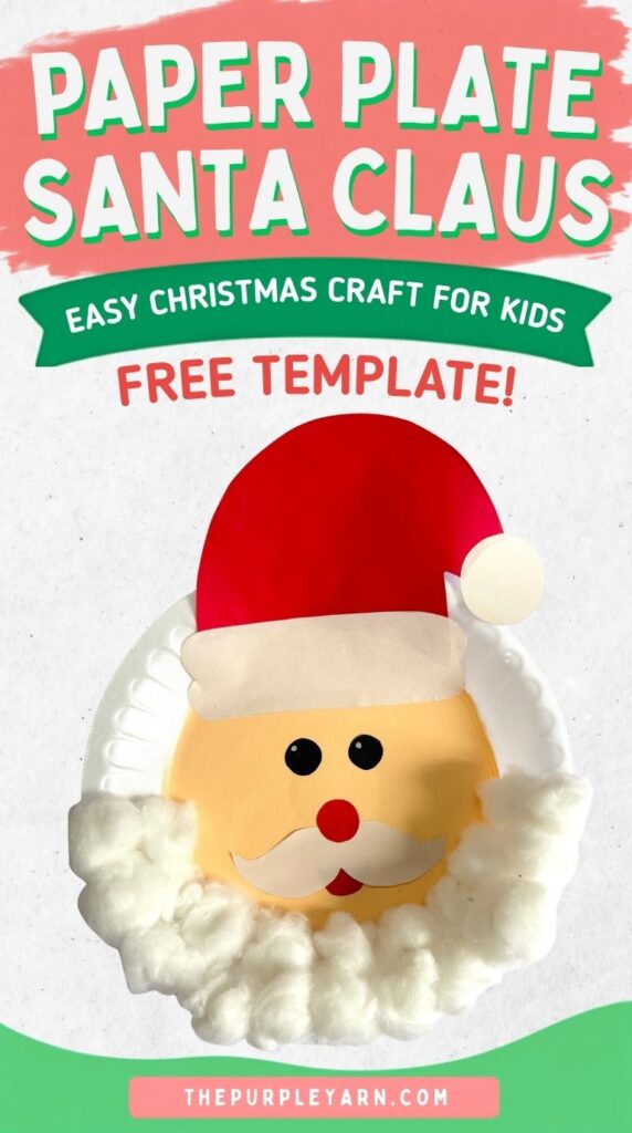 paper plate santa claus crafts for kids with free template