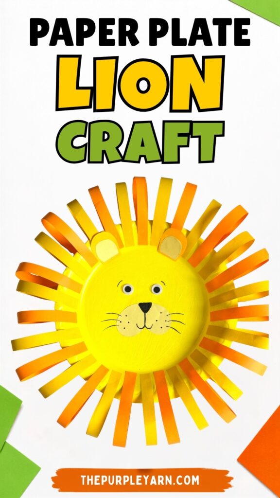 Paper plate lion craft for kids step by step