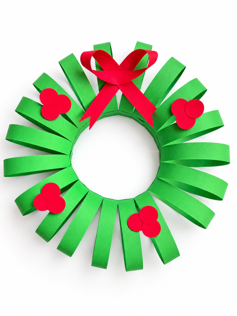 Paper Christmas Wreath Craft for kids