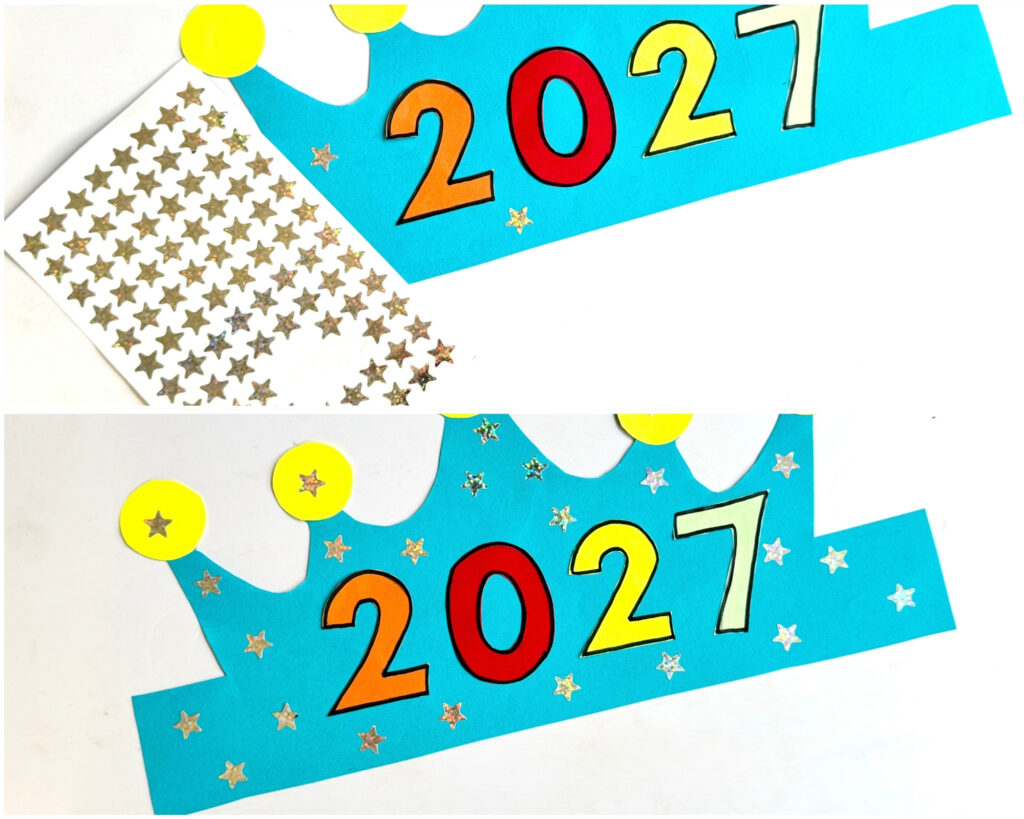 New Year's Paper Crown Craft for Kids