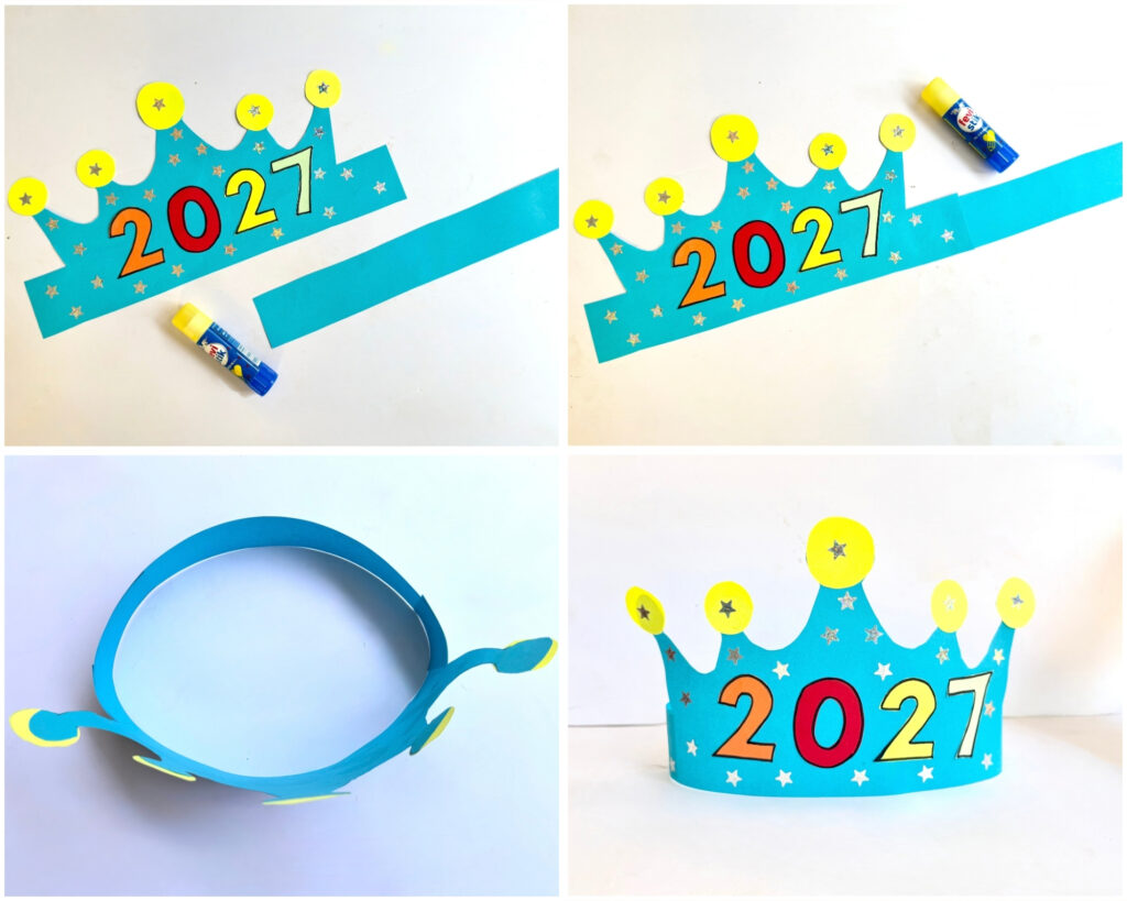 New Year's Paper Crown Craft for Kids