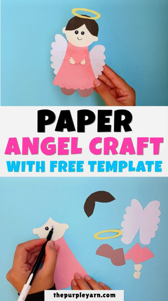 Printable paper angel craft for kids