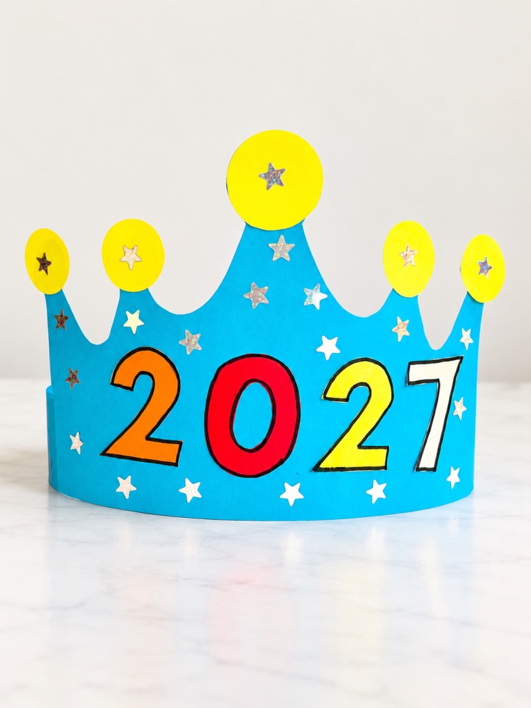 New Year's Paper Crown Craft for Kids